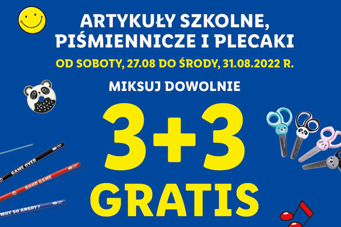 Szkolna promocja Lidla – kup 3 produkty i odbierz 3 gratis