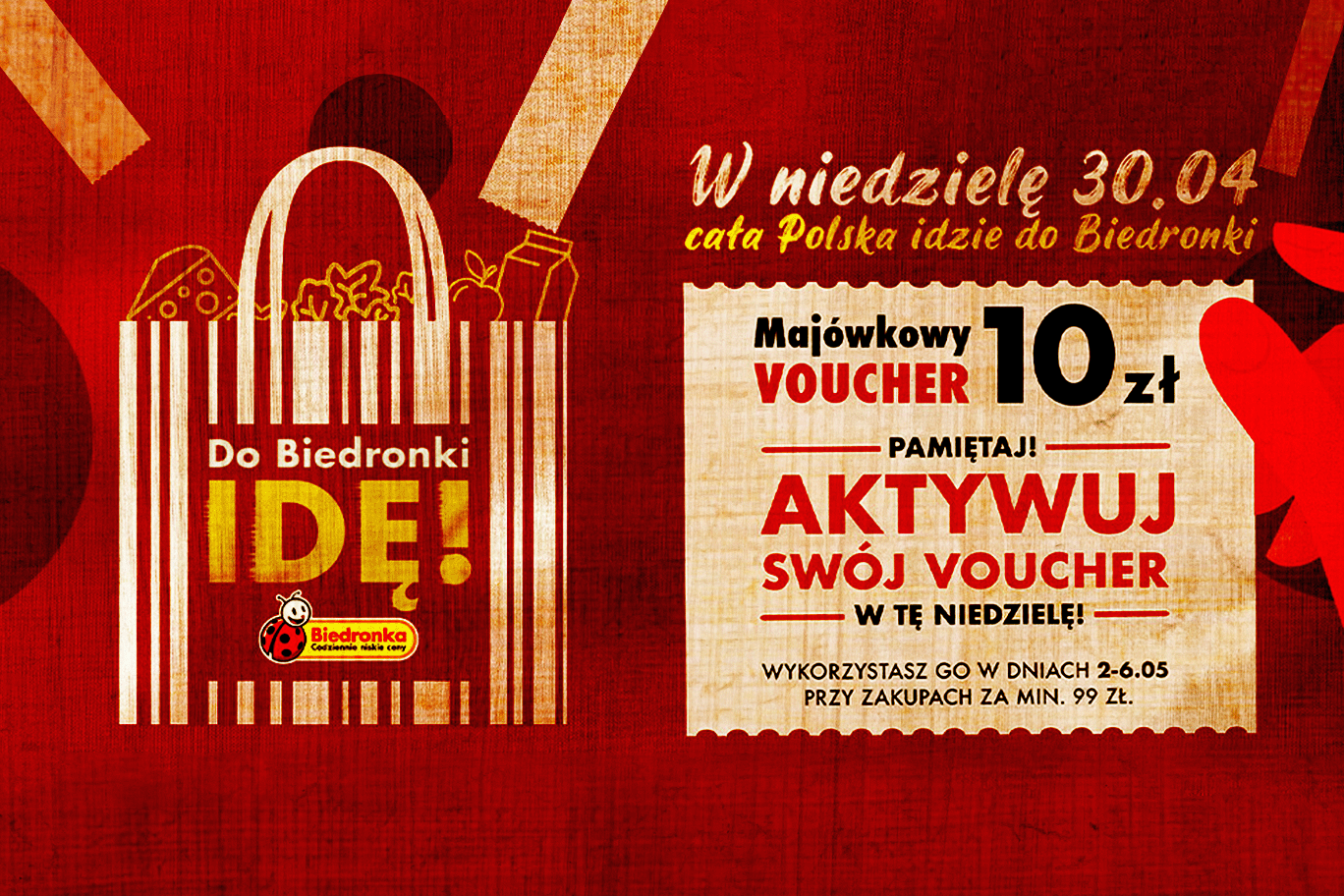 Majówkowy voucher na zakupy w Biedronce