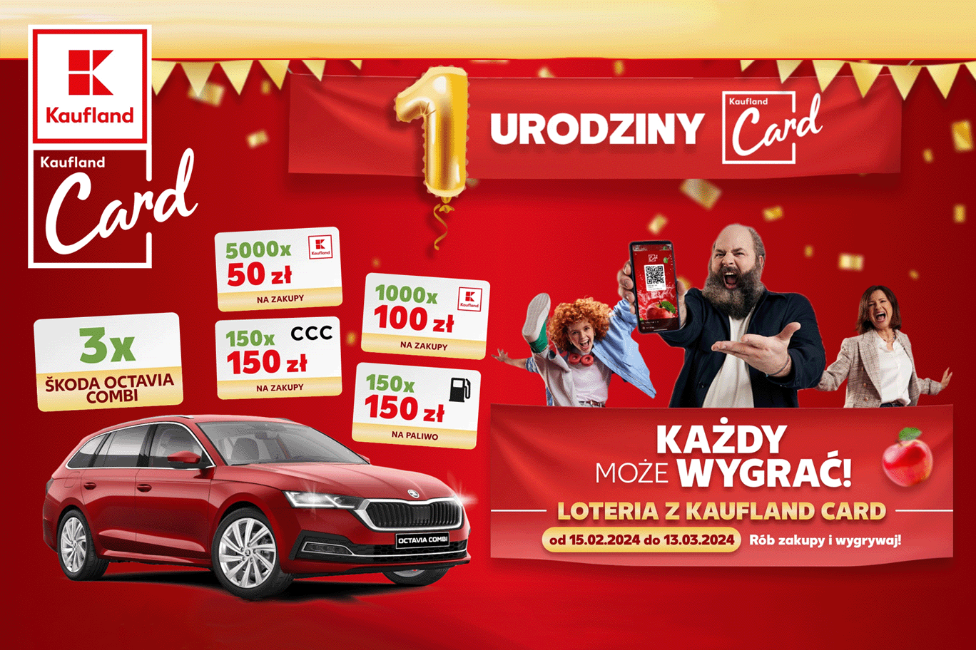 Wielka loteria z okazji 1. urodzin Kaufland Card!