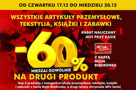 Weekend zniżek w Biedronce – 60% rabatu na wiele produktów